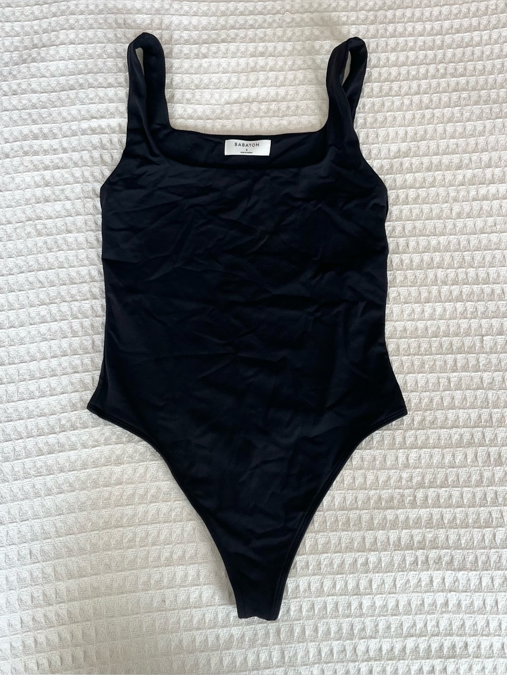 Aritzia Black Square-Neck Bodysuit size small